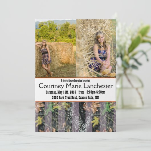 Orange und Camouflage Abschluss Ankündigung (Stehend Vorderseite)