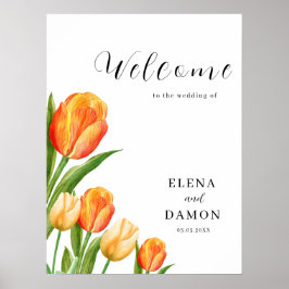 Orange und Cream Tulip Wedding Poster