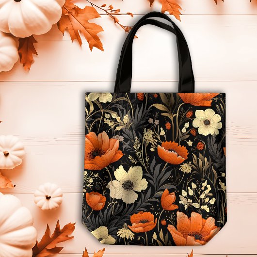 Orange und Creme fett blühen im Herbst Tasche