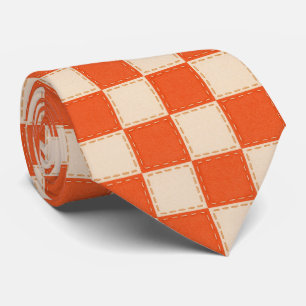 Orange- und Creme-Karo Krawatte