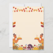 Orange und Creme Minimalistisch Erntedank Abendess Einladung (Rückseite)