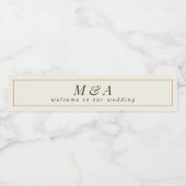 Orange- und Creme-Monogramm-Herbsthochzeit Wasserflaschenetikett (Einzelnes Label)