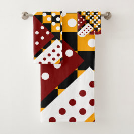 Orange und dunkelrot badhandtuch set