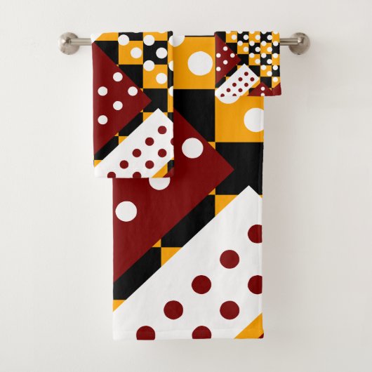 Orange und dunkelrot badhandtuch set (Insitu)