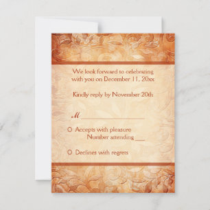 Orange und Elfenbein Blumen Antwortkarte RSVP Karte