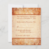 Orange- und Elfenbeinflorenkarte RSVP Karte (Vorderseite)