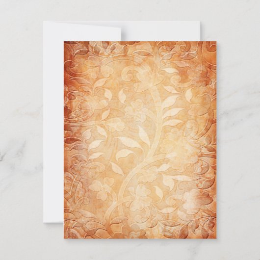 Orange- und Elfenbeinflorenkarte RSVP Karte (Rückseite)