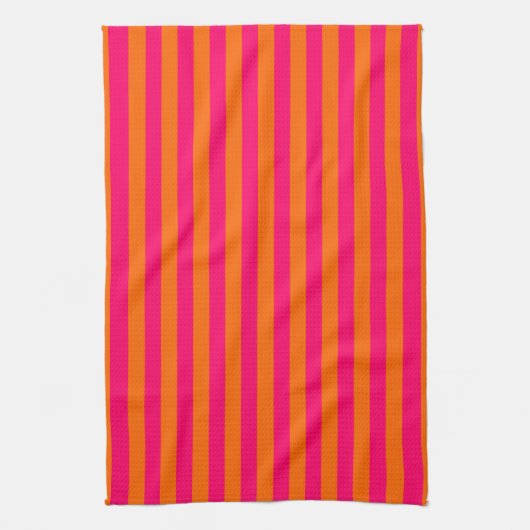 Orange und Fuchsia Streifen Handtuch (Vertikal)