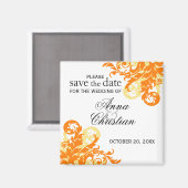 Orange und Gelb Blühend Herbst Save the Date Magnet (Vorderseite/Rückseite)