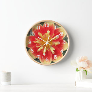 Orange und Gelb Collarette Dahlia Floral Uhr