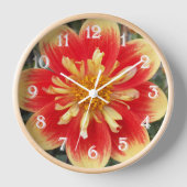 Orange und Gelb Collarette Dahlia Floral Uhr (Vorderseite)