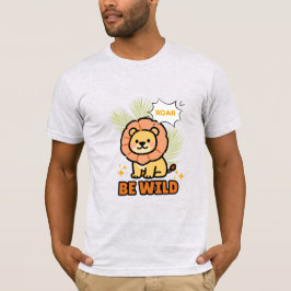 Orange und gelb illustrierter Löwe mit individuell T-Shirt