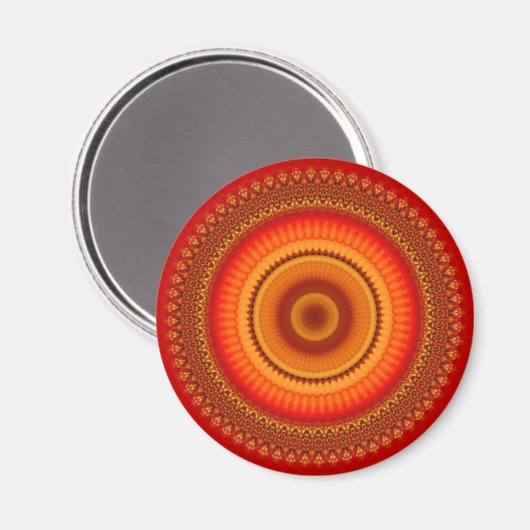 Orange und Gelb Mandala Magnet (Vorderseite/Rückseite)