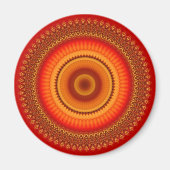 Orange und Gelb Mandala Magnet (Vorne)