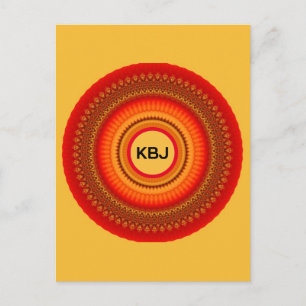 Orange und Gelb Mandala Postkarte