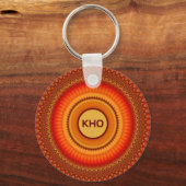 Orange und Gelb Mandala Schlüsselanhänger (Vorderseite)