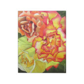 Orange und Gelb Rosa Wasserfarbe Originale Kunst Notizblock (Rotiert)