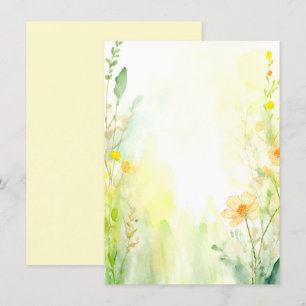 Orange und gelbe Aquarell-Blumenhochzeit Einladung