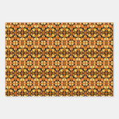 Orange und gelbe Blumen Geschenkpapier Set (Vorderseite 3)