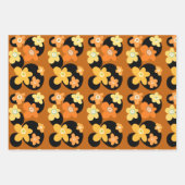 Orange und gelbe Blumen Geschenkpapier Set (Vorderseite)