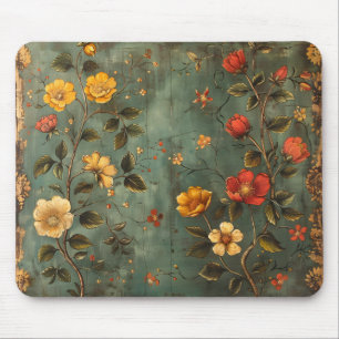 Orange und gelbe Blumen Mousepad