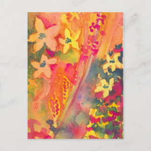 Orange und gelbe Blumen Postkarte