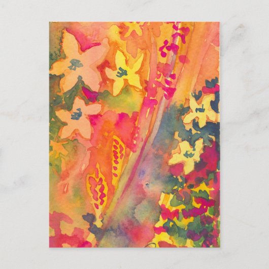 Orange und gelbe Blumen Postkarte (Vorderseite)