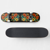 Orange und gelbe Blumen Skateboard (Horizontal)