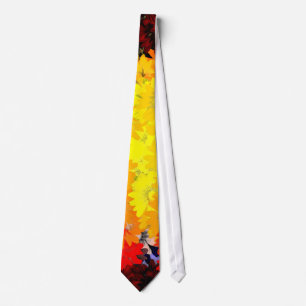Orange und gelbe Blüten Krawatte