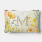 Orange und gelbe Blüten personalisiert Zubehörtasche (Vorderseite)