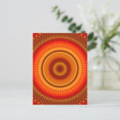 Orange und Gelbe Flora Mandala Postkarte (Stehend Vorderseite)