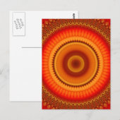 Orange und Gelbe Flora Mandala Postkarte (Vorne/Hinten)