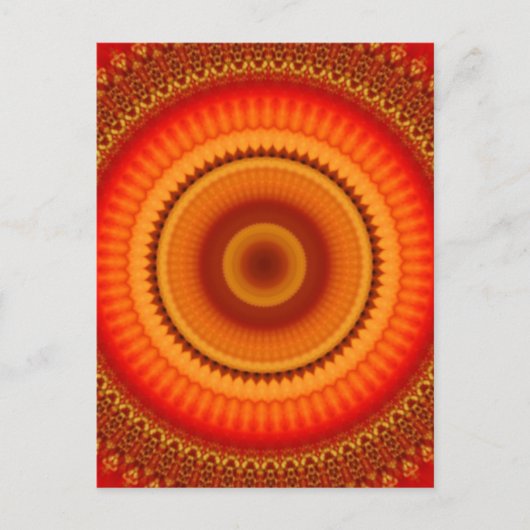 Orange und Gelbe Flora Mandala Postkarte (Vorderseite)