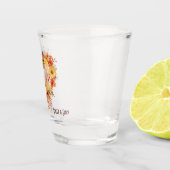 Orange- und gelbe Herbst-Botanik-Herz  Schnapsglas (Rechts)
