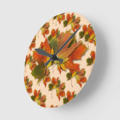 Orange und gelbe Herbstblätter Runde Wanduhr (Winkel)