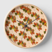 Orange und Gelbe Herbstlaube Uhr (Vorderseite)