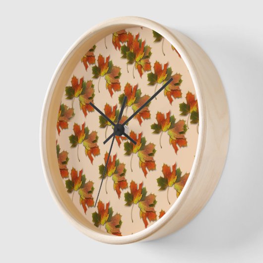 Orange und Gelbe Herbstlaube Uhr (Winkel)