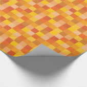 Orange und gelbe Pixel-Kunst Pixelated Muster-| Geschenkpapier (Ecke)