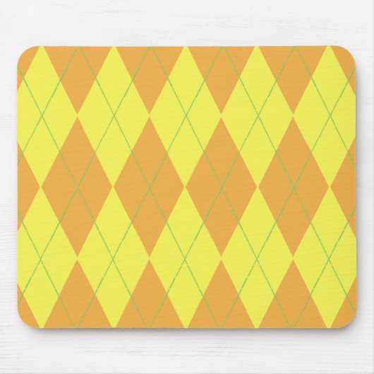 Orange und Gelbe Raute Mousepad (Vorne)