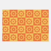 Orange- und gelbe Retro-Blume Geschenkpapier Set (Vorderseite 3)