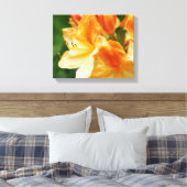 Orange und Gelbe Rhododendron Blume Leinwanddruck (Insitu (Schlafzimmer))