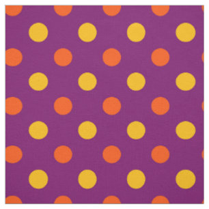 Orange und gelbe Tupfen Lila  Stoff