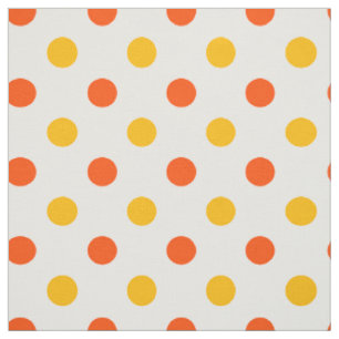 Orange und gelbe Tupfen weiß Stoff
