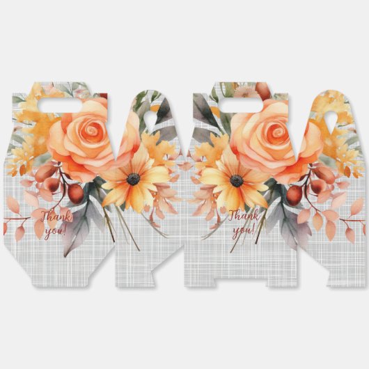 Orange und Gelbe Wasserfarben Florals Geschenkschachtel (Ungeklappt)