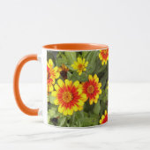 Orange und Gelbe Zinnias Tasse (Links)