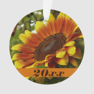 Orange- und gelber Sonnenblumen-Schmuck Ornament