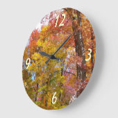Orange- und Gelbfallbäume Herbstfotografie Große Wanduhr (Winkel)