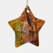 Orange- und Gelbfallbäume Herbstfotografie Keramikornament (Rechts)