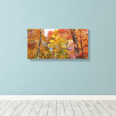 Orange- und Gelbfallbäume Herbstfotografie Leinwanddruck (Insitu (Holzboden))