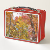 Orange- und Gelbfallbäume Herbstfotografie Metall Brotdose (Vorderseite)